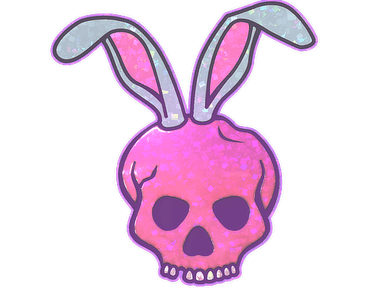 Sticker Slab | Skull Bunny (Glitter)