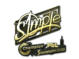 Sticker Slab | s1mple (Gold) | Stockholm 2021
